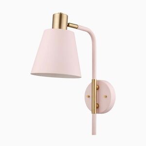 GLOBE Electric Cleo Light Wall Sconce Blush Pink Matte Brass Accents